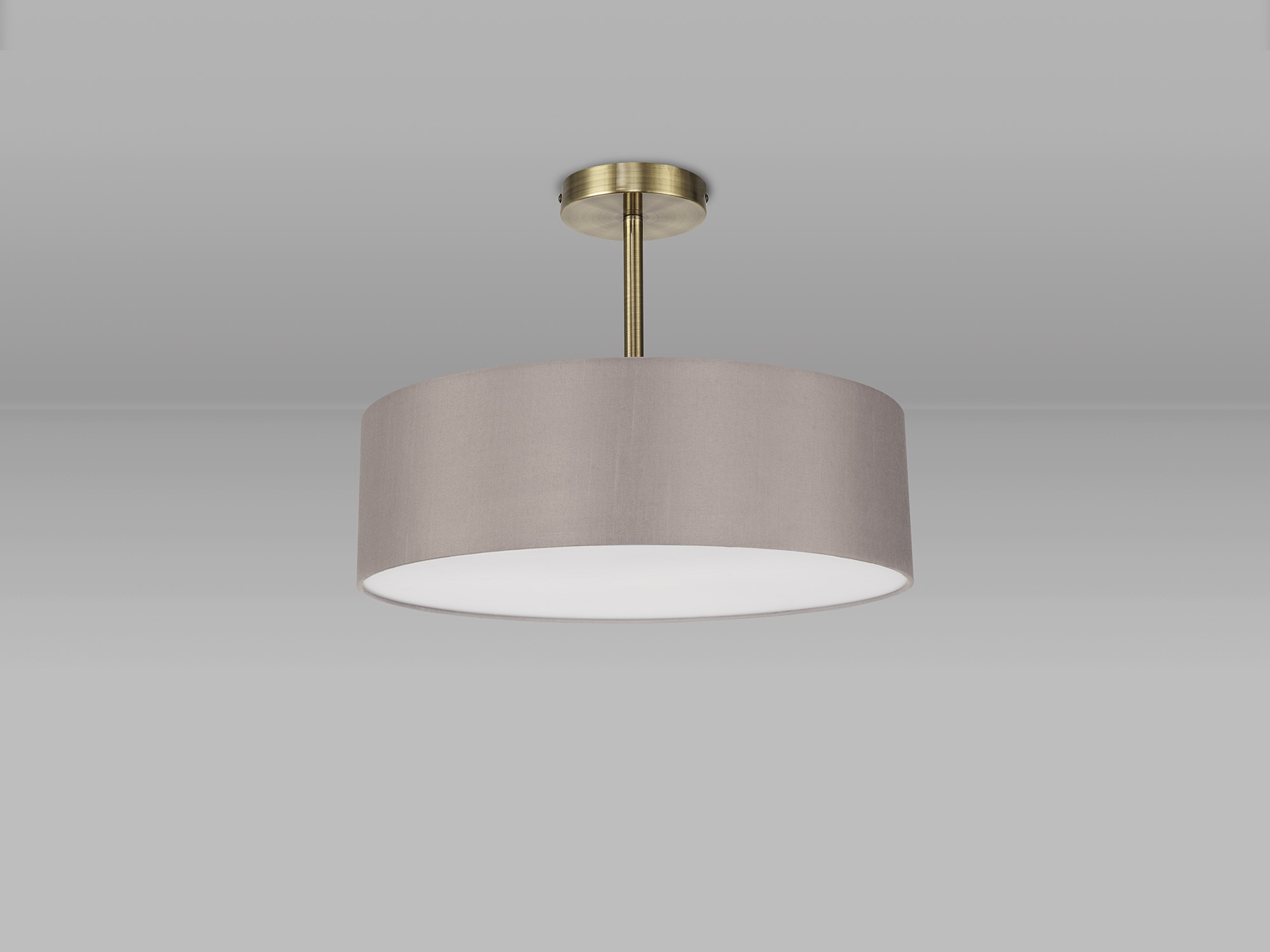 Baymont 45cm Semi Flush 5 Light Antique Brass, Grey/White DK0744  Deco Baymont